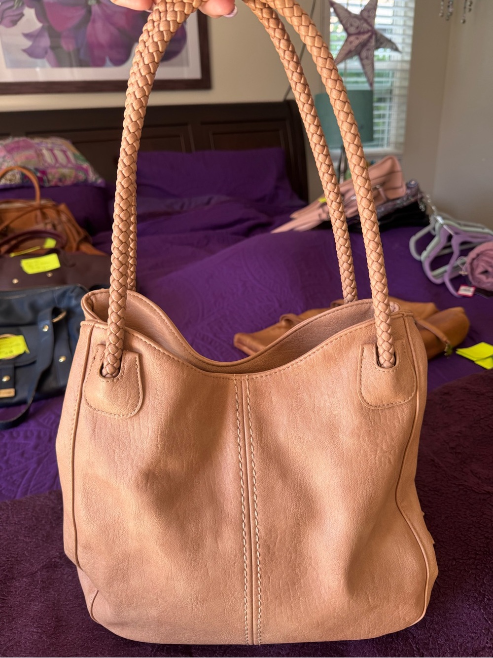 Antik Kraft  Women’s Braided Handle Tote Bag - Tan